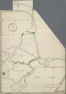 A-3870 Kaart in drie stukken, bevattende 1 de oevers langs de oostzijde van de Groote Haarlemmer meer ; ..., 1821