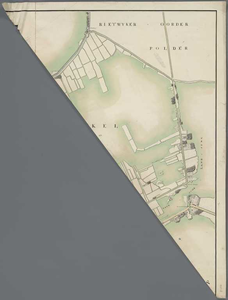 A-3880 Kaart in drie stukken, bevattende 1 de oevers langs de oostzijde van de Groote Haarlemmer meer ; ..., 1821