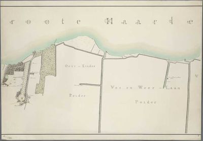 A-3883 Kaart van de westelyke oever van het Groote Haarlemmer meer, beginnende uit de Spriet onder Warmo..., 1820
