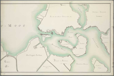 A-3886 Kaart van de westelyke oever van het Groote Haarlemmer meer, beginnende uit de Spriet onder Warmo..., 1820