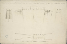 A-3958 Tekening van een houte brug over het Uitwaterings kanaal te Katwijk gebouwd anno 1806, 1806