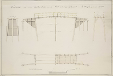A-3960 Teekening van eenen houten brug over het Uitwaterings kanaal te Katwijk, gebouwd anno 1806, 1806