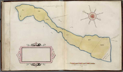 A-4269 [Kaartenboek van eigendommen van Rijnland gelegen nabij de Spaarndammerdijk : De Waard], 1668