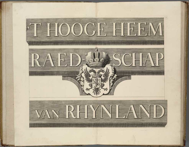 A-4528 't Hooge Heemraedschap van Rhynland : [Titelblad], 1746