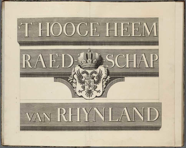 A-4558 't Hooge Heemraedschap van Rhynland : [Titelblad], 1746