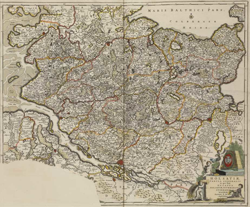 A-5004 Holsatiae tabula generalis in qua sunt ducatus Holsatiae, Dithmarsi[ae], Stormariae et Wagriae, circa 1680