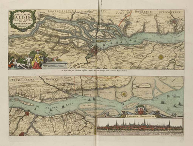 A-5006 Nobilissimi Albis fluvii ostia, nec non Hamburgense et alia territoria adjacentia, circa 1689