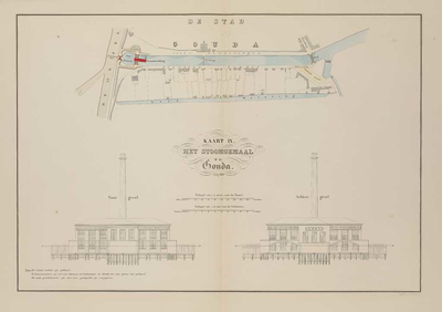 A-5056 Kaart IX. Het stoomgemaal te Gouda, 1860