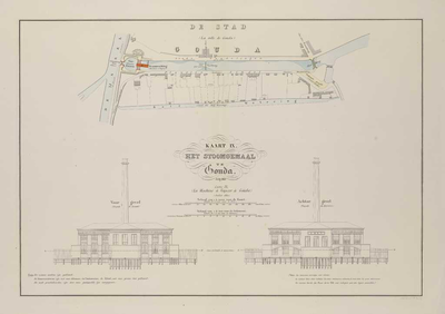 A-5061 Kaart IX. Het stoomgemaal te Gouda, 1860