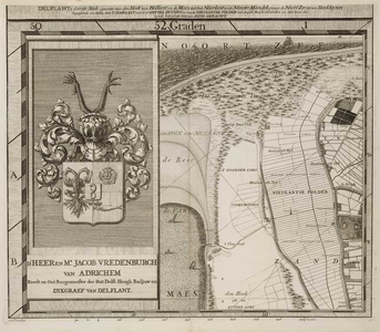 A-5121 Delflants eerste stuk; gaende van den Hoek van Hollant en de Maes tot het Noorlant en de Nieuwe M..., 1712