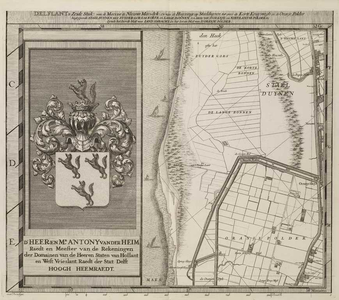 A-5126 Delflants zesde stuk; van de Maes tot de Nieuwe Maesdyk; en van de Huyzinge op Staelduynen tot ov..., 1712