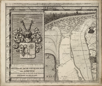 A-5148 Delflants eerste stuk; gaende van den Hoek van Hollant en de Maes tot het Noorlant en de Nieuwe M..., 1712