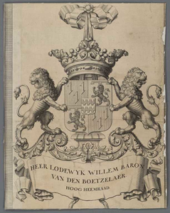 A-5190 Het Hooge Heemraedt schap van Schielandt : [Wapenblad 1], 1718