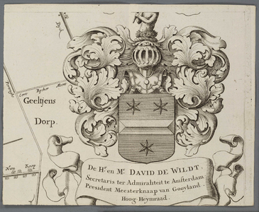 A-5231 'T Hooghe Heymraedtschap vanden lande van Woerden : [Wapenschild van David de Wildt], 1723
