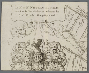 A-5234 'T Hooghe Heymraedtschap vanden lande van Woerden : [Wapenschild van Willem van Strijen], 1723