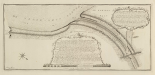 A-5267 Kaart of platte grond-tekening, van den nieuwen Yssel-mond door de Pley, strekkende uit den Bened..., 1798