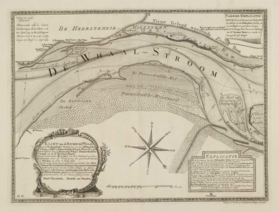 A-5271 Kaart van de rivier de Whaal met de wederzijdse oevers. Zoo van het Millingsche Schaar als Kyf en..., 1798