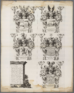 A-5286 Ware afbeeldinge vande bedyckte Beemster-landen inden iare M.DC.XLIIII : [Wapenschilden van hoofd..., 1685