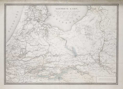 A-5393 Algemeene kaart, waarop zijn aangewezen de onderscheidene ontwerpen, welke door de commissie tot ..., 1827-1828