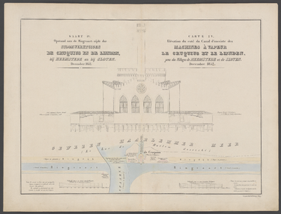 A-5401 Kaart IV. Opstand aan de Ringvaart-zijde der stoomwerktuigen de Cruquius en de Lijnden, bij Heems..., 1852