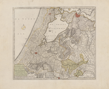 A-5588 Nieuwe kaart van het hoogheemraadschap van Rynland, als mede van Amstelland en het waterschap van..., 1745