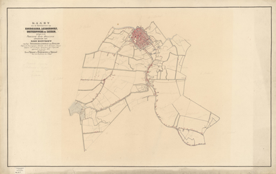B-0001_13 Kaart van de gemeenten van Koudekerk, Leyderdorp, Soeterwoude en Leyden, gelegen in de provincie ..., 1860