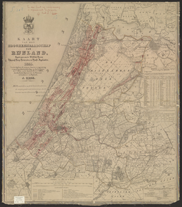 B-0008 Kaart van het hoogheemraadschap van Rijnland, 1855, met aantekeningen, ca. 1904