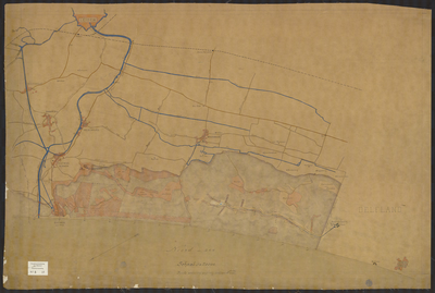B-0040 Kaart van de duinen onder Wassenaar en Katwijk van de landscheiding met Delfland tot aan de grens va, 1881
