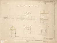 B-0059 Teekening van eene wachters-woning en van de omheining van het terrein van het stoomgemaal te Gouda, 1858