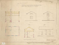 B-0060 Teekening van een gebouw voor berg- en werkplaats bij het stoomgemaal te Gouda, 1858