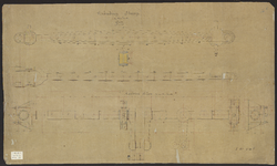 B-0168 Detailtekening verbinding stang stoommachine stoomgemaal te Gouda, 1857