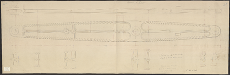 B-0169 Detailtekening balans stoommachine stoomgemaal te Gouda, 1857
