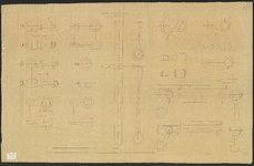B-0171 Detailtekening van het kloswerk stoommachine stoomgemaal te Gouda, 1857