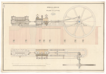 B-0311 Ontwerptekening stoommachine stoomgemaal te Halfweg, 1878