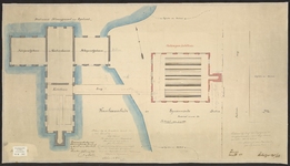 B-0341 Tekening plattegrond bestaand stoomgemaal en het nieuwe ketelhuis stoomgemaal te Halfweg, 1888
