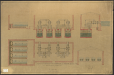 B-0608 Tekening opstelling centrifugaalpompen stoomgemaal voor Spaarndam en elders, 1896