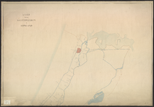 B-0621b Kaart van de boezemwateren in het noordelijke gedeelte van Rijnland met daarop de uitslaande molens, 1870