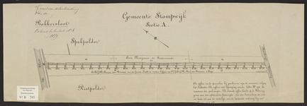 B-0785 Kaart van de verbreding van de Bakkersloot tussen De Vliet en Meerburger watering onder de gemeente , 1879