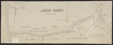 B-0816 Kaart van de verbreeding der Groote sloot onder Warmond, 1879