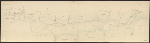 B-0829 Kaart van de Kromme Does, Wijde Aa en Paddegat gemeente Woubrugge, 1888