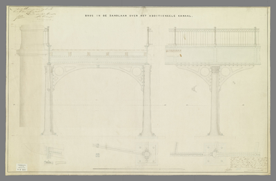 B-1231 Tekening van de brug in de Zandlaan over het Additioneele Kanaal te Katwijk, 1870
