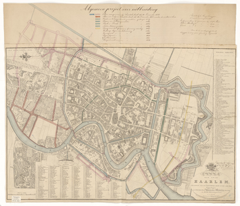 B-1544 Kaart der stad Haarlem, vervaardigd naar de kadastrale meting in het jaar 1822, 1822, bijgewerkt in 1876