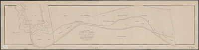 B-1586 Kaart van de hoefslagen op den IJsseldyk vanaf de vervallene schans tot Oudewater onder de gemeen..., 1862