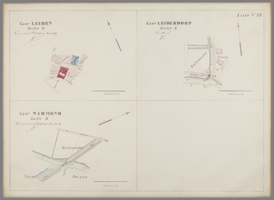 B-1845_22 Grenskaart van het hoogheemraadschap van Rijnland : Kaart no. 22 : [Gemeenten Leiden, Leiderdor..., 1938
