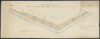 B-2052 Kaart van den ringdijk achter Lisse en Hillegom waarop met kleuren zijn aangeduid de te verkoopen ve, 1866