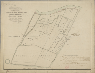 P-0035 Schetsteekening van de vereenigde Bosch en Gasthuizer polders gelegen in de gemeente Soeterwoude, 1858