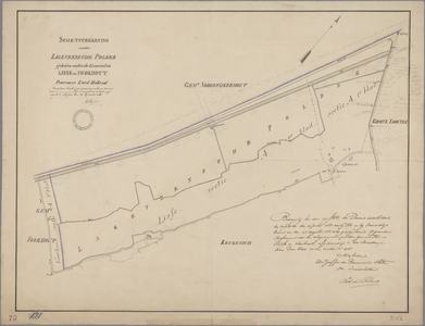 P-0156 Schetsteekening van den Lageveensche polder gelegen onder de gemeenten Lisse en Voorhout, 1860