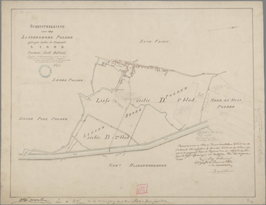 P-0159 Schetsteekening van den Lisserbroek polder gelegen onder de gemeente Lisse, 1859