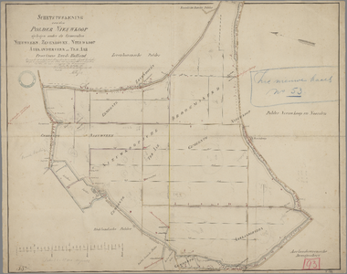 P-0189 Schetsteekening van den polder Nieuwkoop gelegen onder de gemeenten Nieuwveen, Zevenhoven, Nieuwk..., 1865