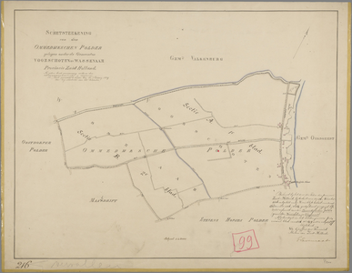 P-0200 Schetsteekening van den Ommedijkschen polder gelegen onder de gemeenten Voorschoten en Wassenaar, 1859